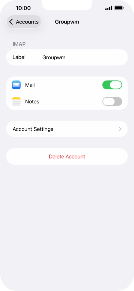 Press Account Settings.