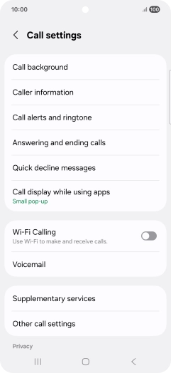 Press Supplementary services.