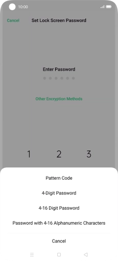 Press the required phone lock code and follow the instructions on the screen to create an additional phone lock code.