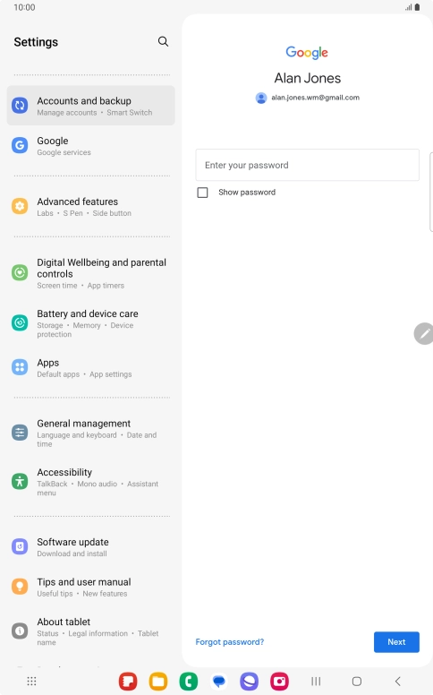 Press the field below 