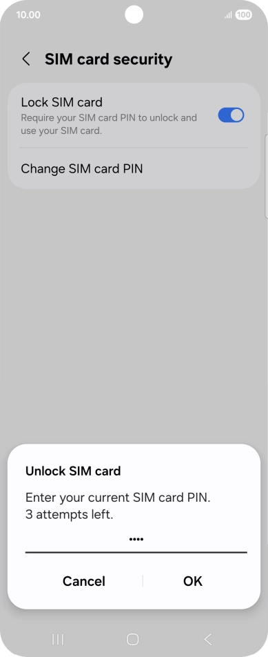 Key in your PIN and press OK. The default PIN is 1111.