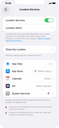 Press the required app.