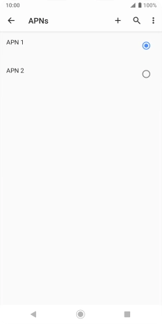 Press the field next to the data connection to activate it.