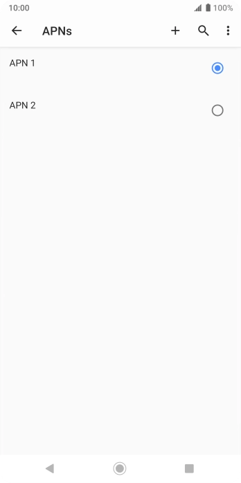 Press the field next to the data connection to activate it.