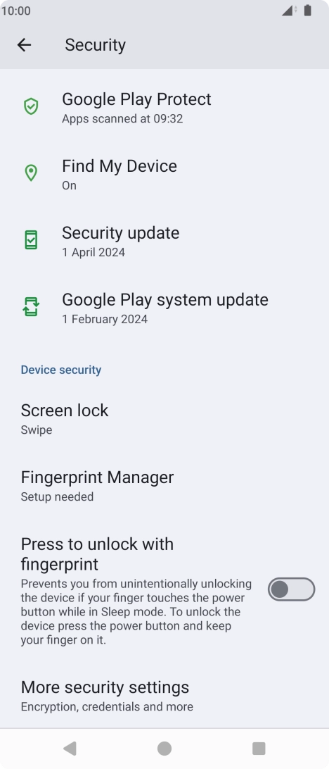 Press Fingerprint Manager.