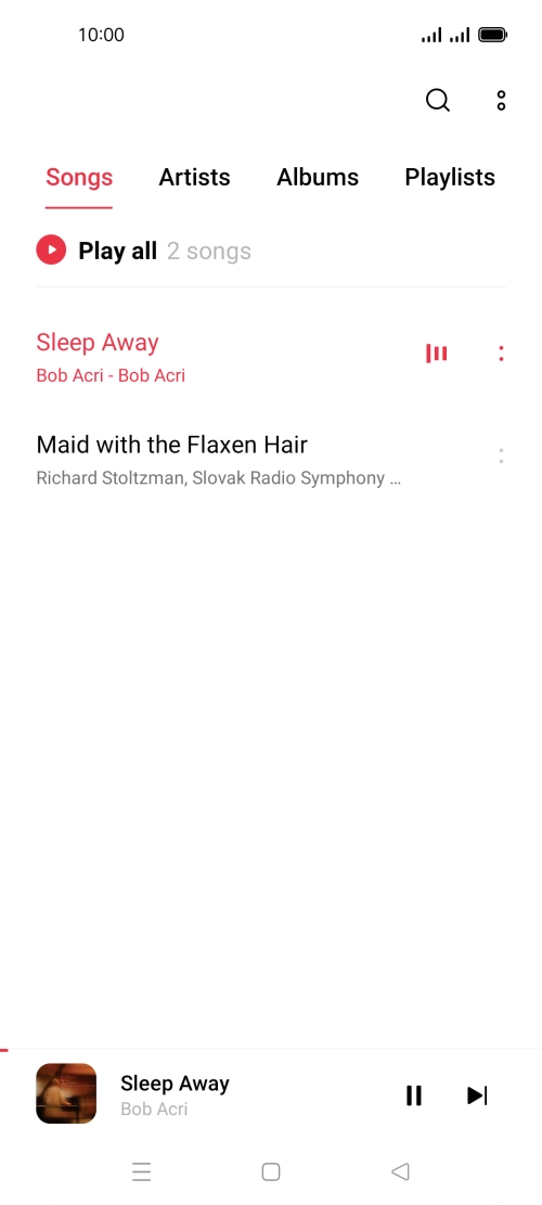 Press the song title at the bottom of the screen.