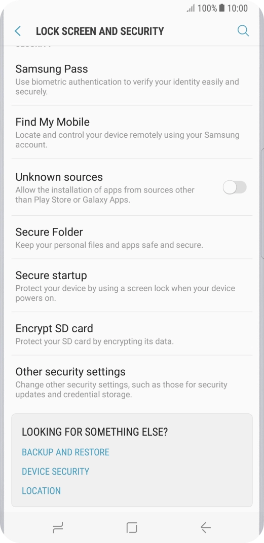 Press Other security settings.