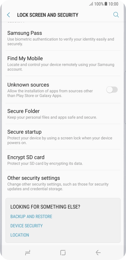 Press Other security settings.