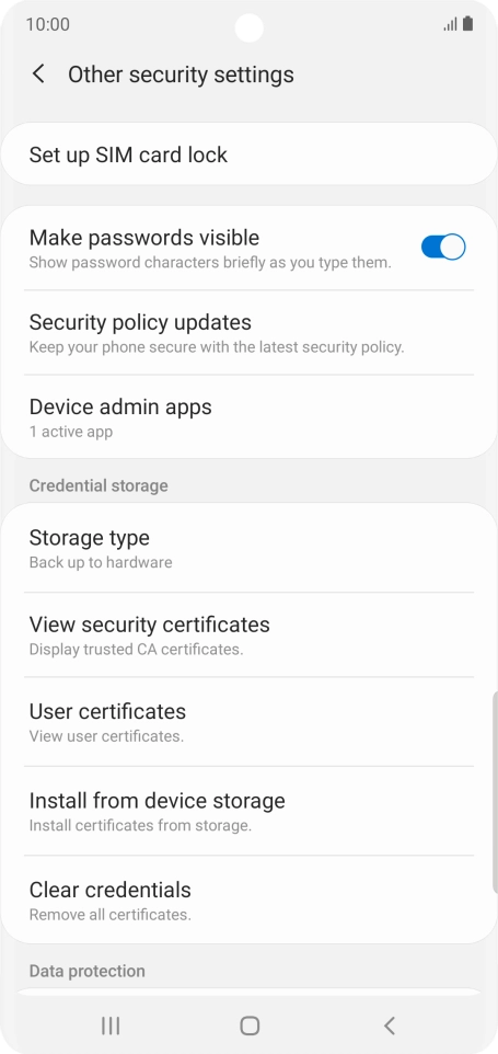 Press Set up SIM card lock.