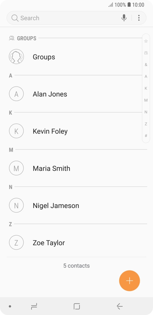 Press the new contact icon.