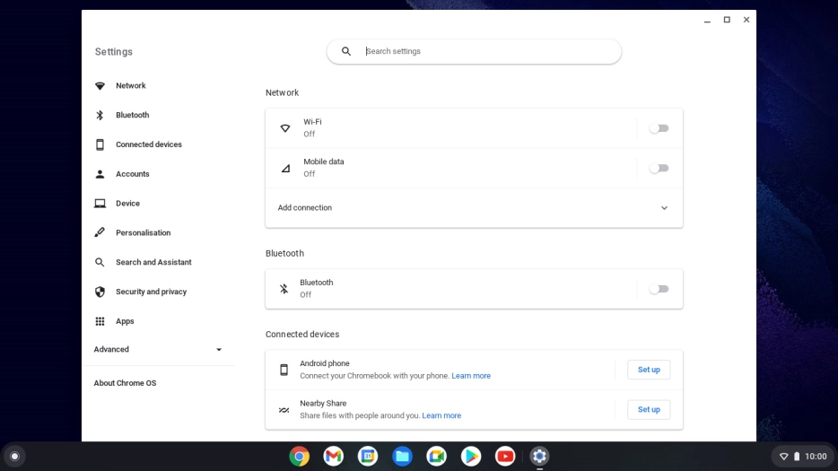 Click About Chrome OS.