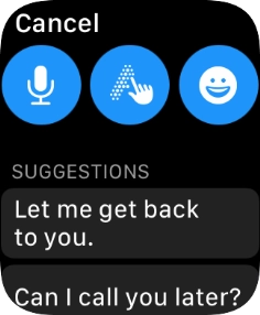 Press the microphone icon and follow the instructions on the screen to record and send the message.