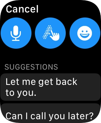 Press the microphone icon and follow the instructions on the screen to record and send the message.