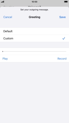 Press Play to play back your greeting.