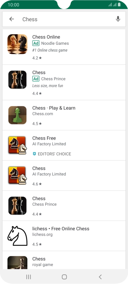 Press the required app.
