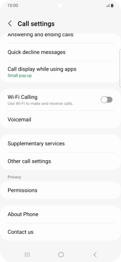 Press Supplementary services.