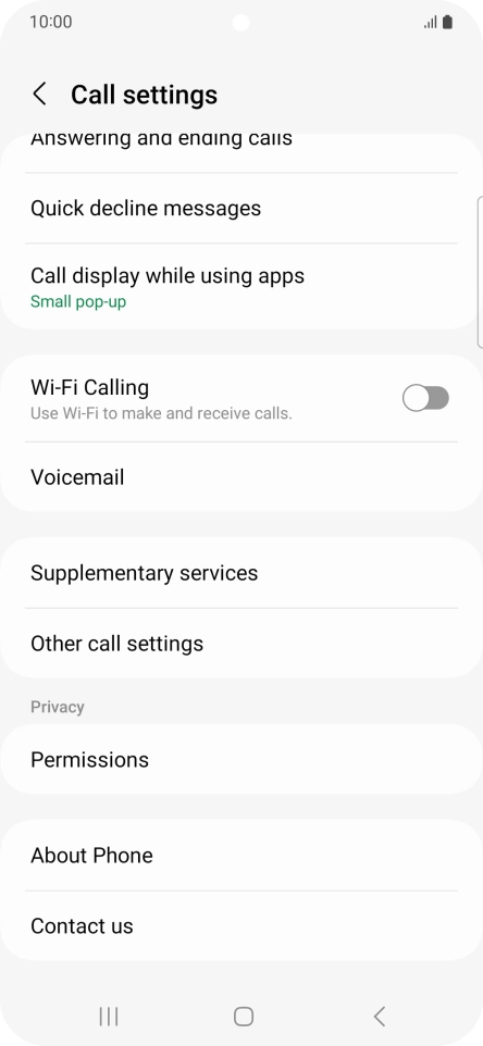 Press Supplementary services.