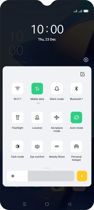 Press the settings icon.