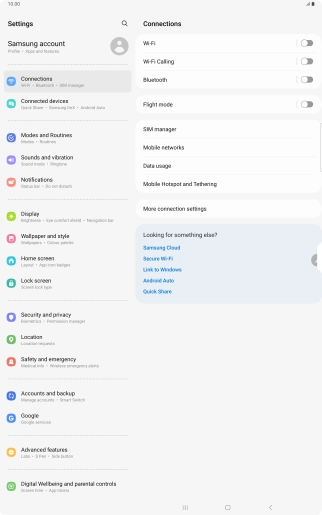 Press Mobile Hotspot and Tethering.