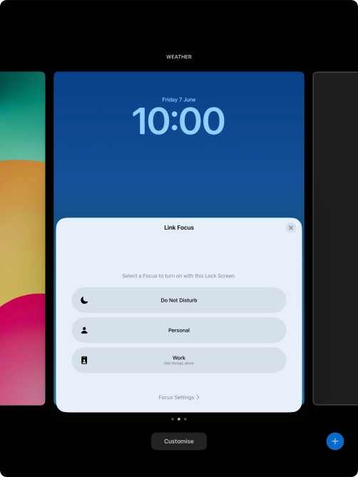 Press the required focus mode.