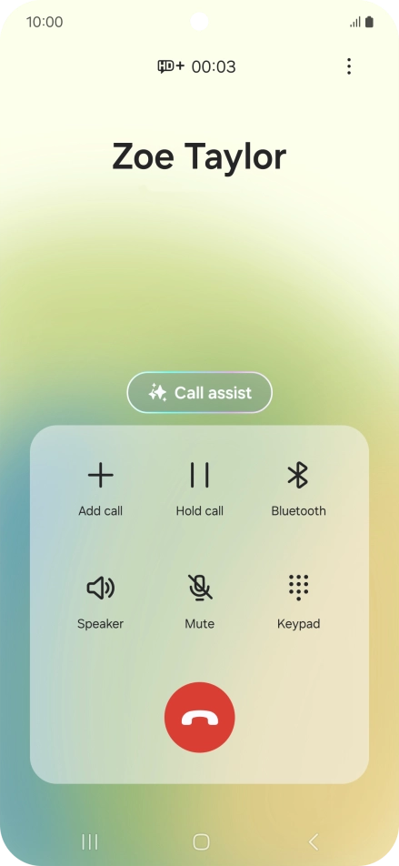 Press Call assist during a call.
