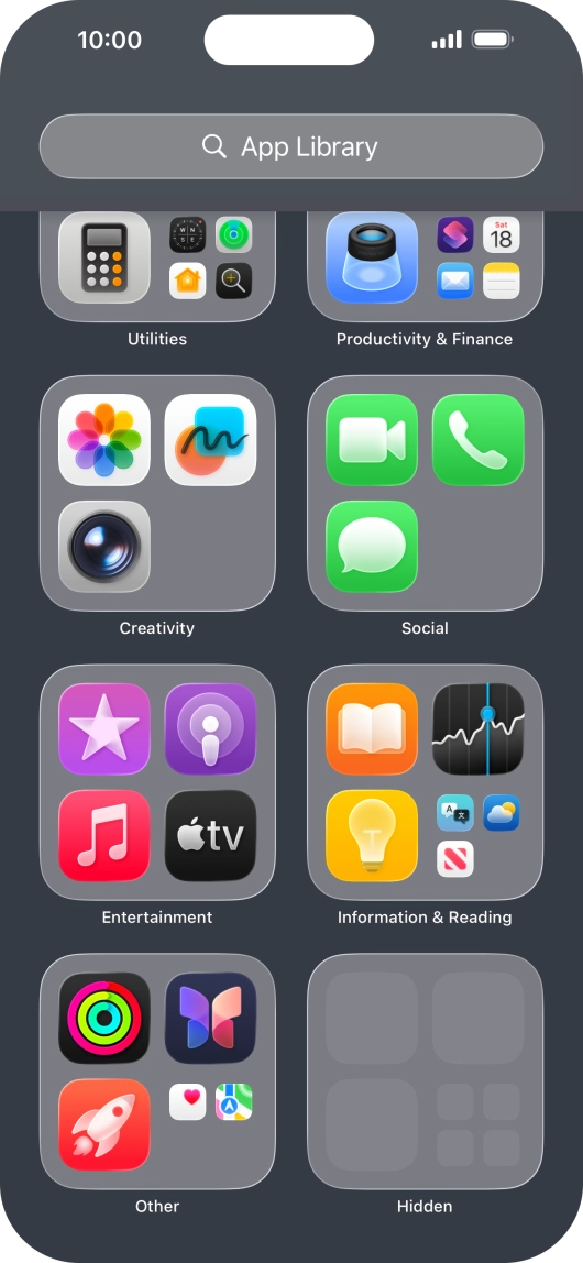 The app is now placed in the Hidden folder in the App Library.