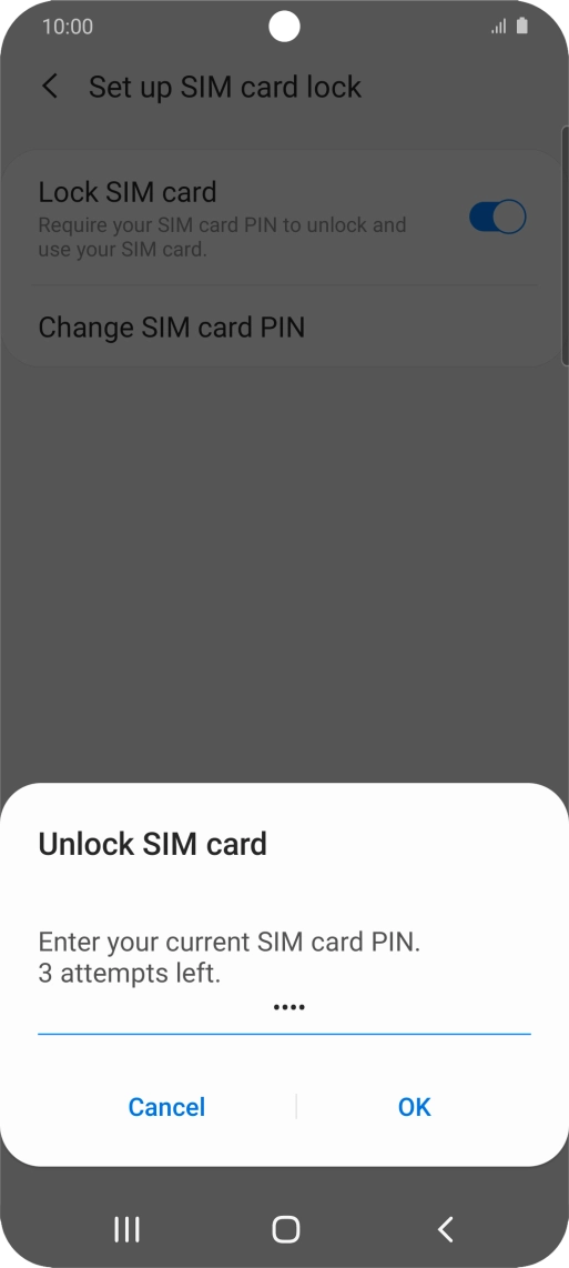 Key in your PIN and press OK. The default PIN is 1111.