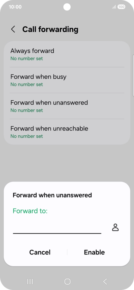 Key in +447953222222 and press Enable.