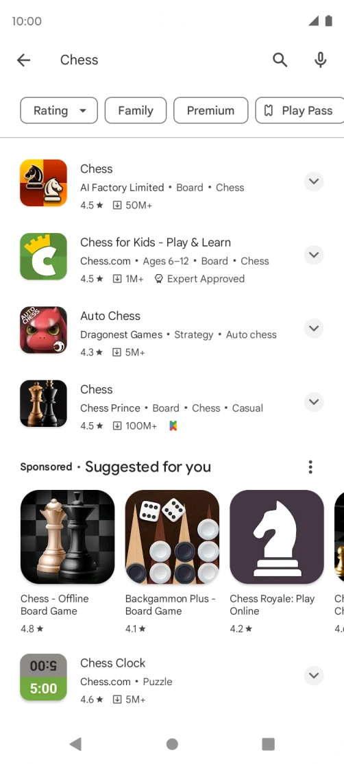 Press the required app.