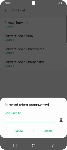 Key in +447953222222 and press Enable.