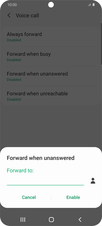 Key in +447953222222 and press Enable.