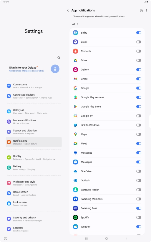 Press the drop down list.