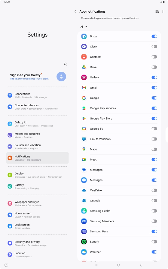 Press the drop down list.