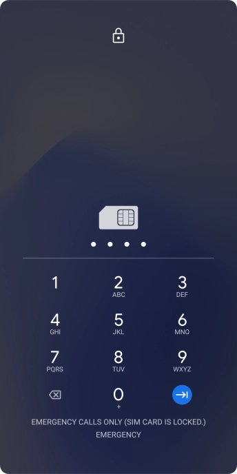 If you're asked to key in your PIN, do so and press the confirm icon. The default PIN is 1111.