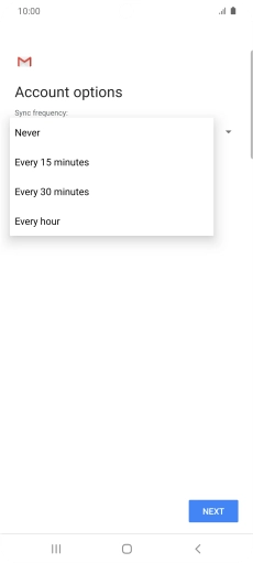 Press the required setting.