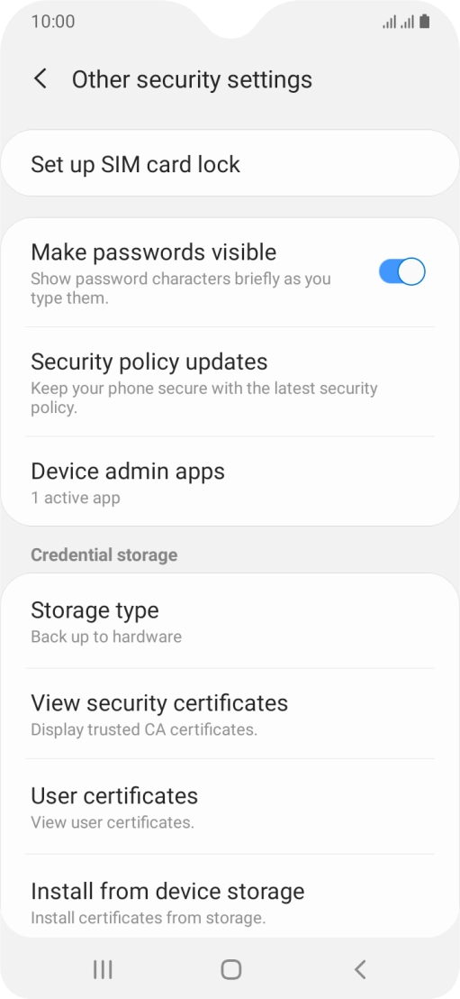 Press Set up SIM card lock.