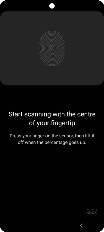 Follow the instructions on the screen to create the phone lock code using your fingerprint.