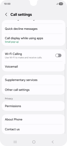 Press Supplementary services.