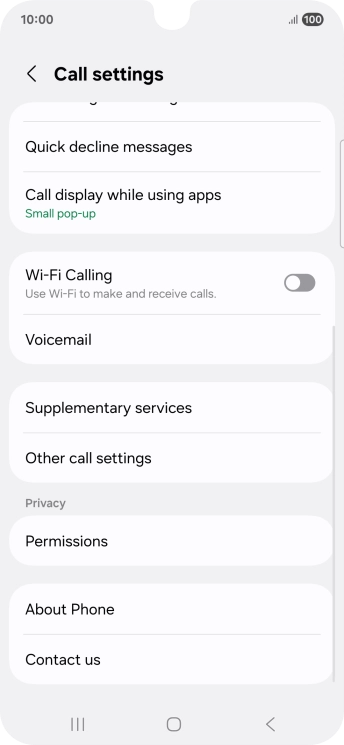 Press Supplementary services.