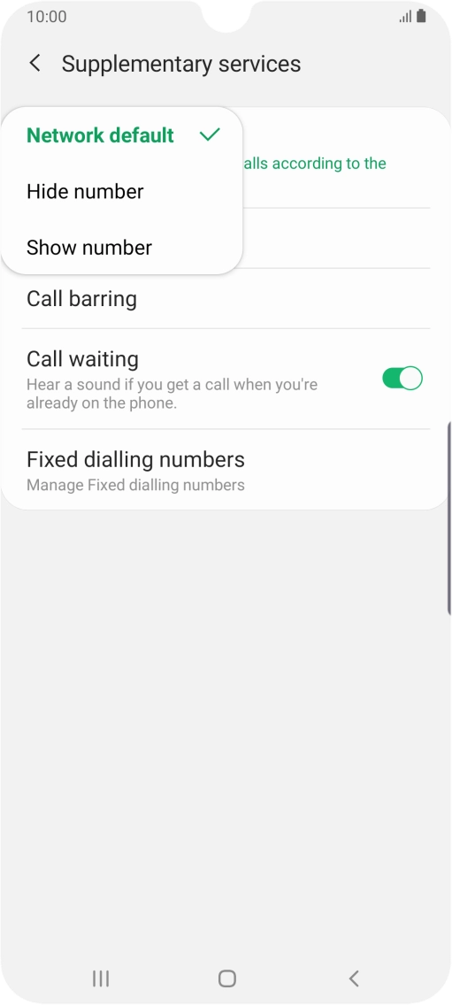 Press Show number to turn on caller identification.