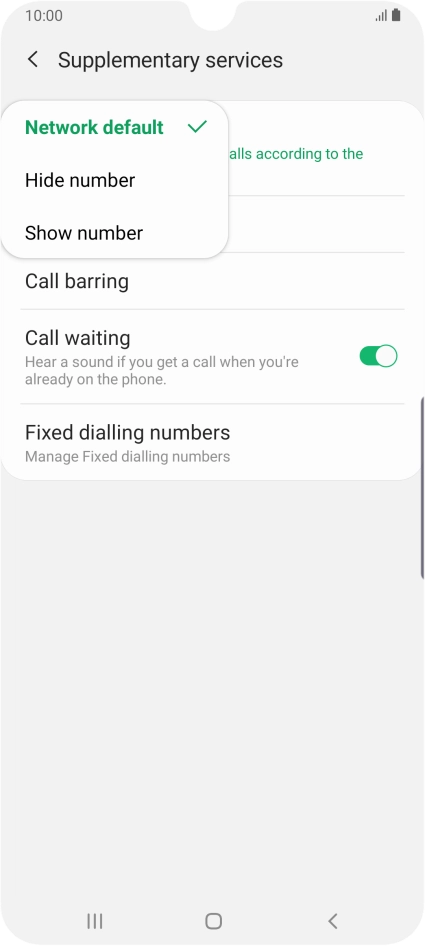 Press Show number to turn on caller identification.