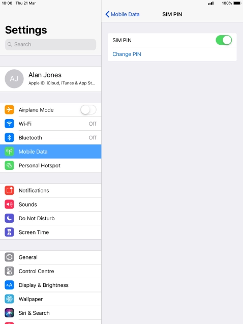 Press the indicator next to 