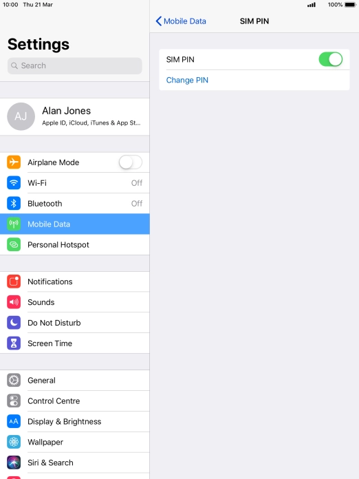 Press the indicator next to 