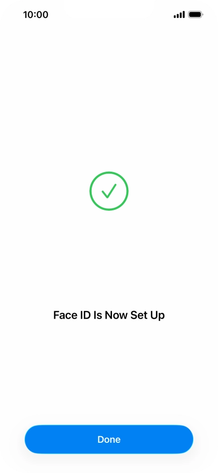 Press Done. If you haven't previously selected a phone lock code, key in a code of your own choice twice.