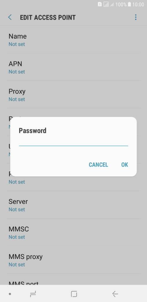 Key in secure and press OK.