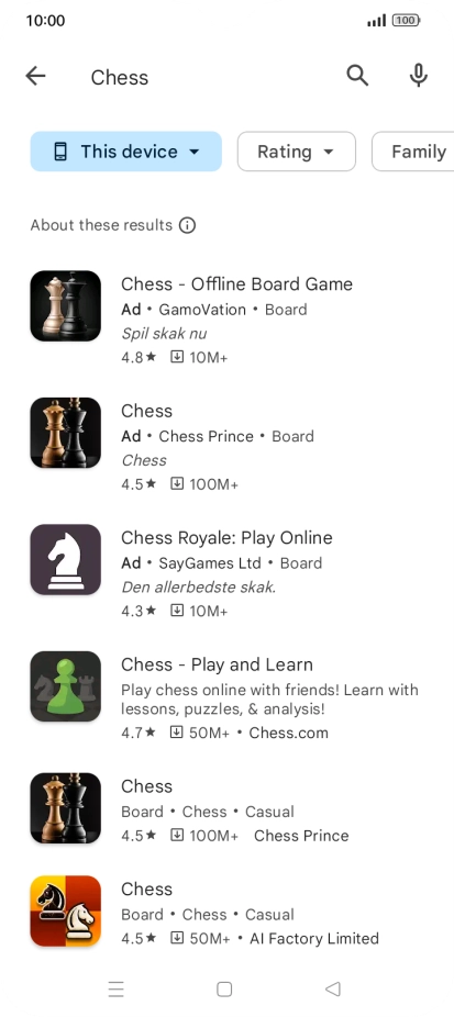 Press the required app.