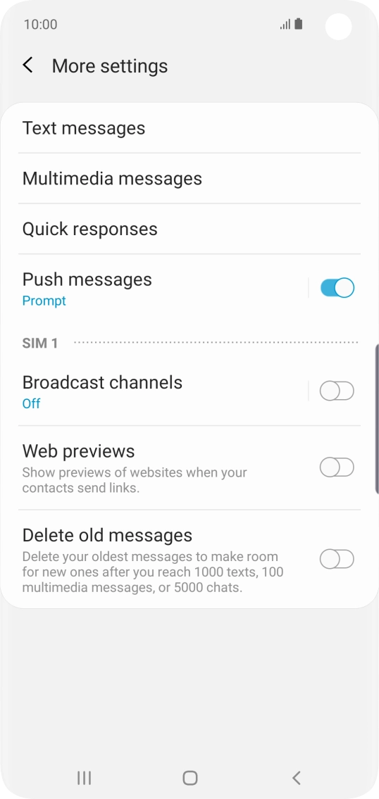 Press Text messages.