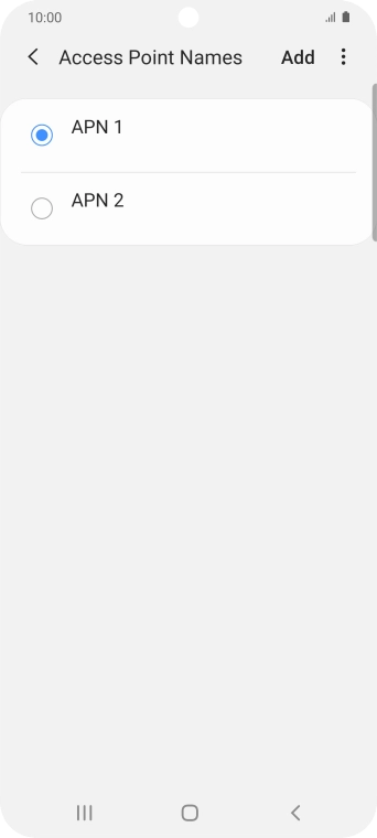 Press the field next to the data connection to activate it.