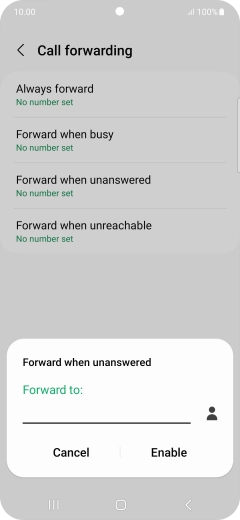 Key in +447953222222 and press Enable.
