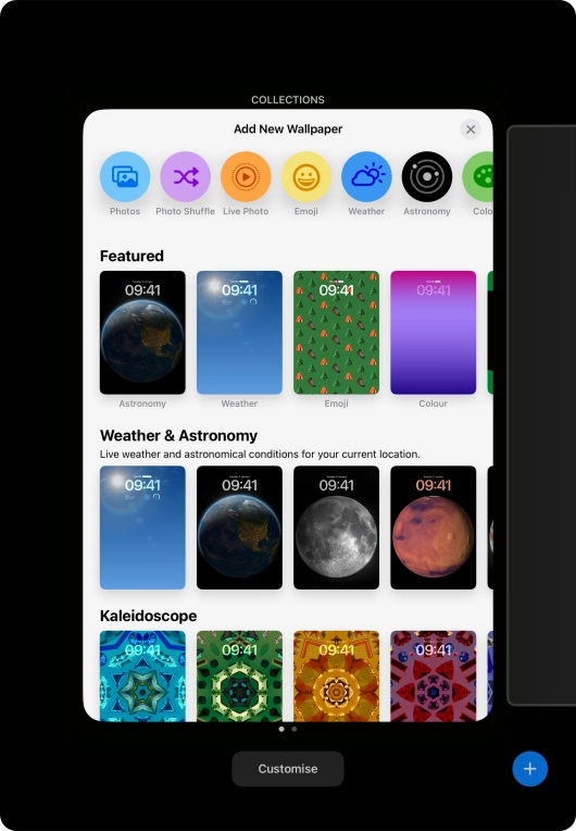 Press the required category and follow the instructions on the screen to select the required background image.